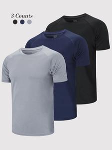 men's round neck raglan sleeve sports tee, streetwear quick drying breathable sporty crew neck short sleeve t-shirt, gym clothes, gym clothing, menswear, workout clothes, single jersey top, activewear, athletic shirts