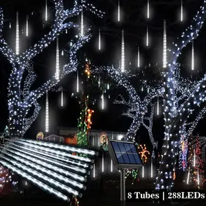 Solar-Powered Meteor Lights (8 Tubes, 288 LEDs) – Waterproof Outdoor Lighting for Garden, Patio, Pathway & Yard
