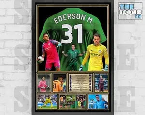 Man City Legend Ederson Football Poster