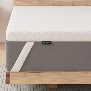FlexPedic 2'' Twin Memory Foam Mattress Topper - High-Density, Gel & Bamboo Charcoal Cooling Pad, CertiPUR-US Certified Springtok