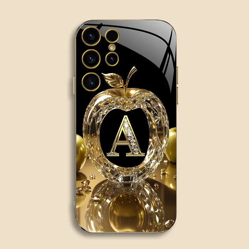 Suitable for [Galaxy S24 Ultra] New high-end gold letter electroplated gold edge mobile phone case new business simple explosion-proof mobile phone case affordable anti-fall anti-fingerprint 995