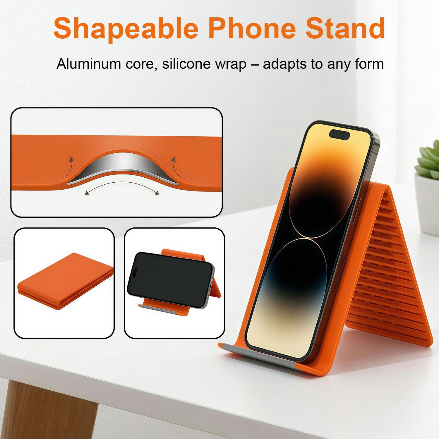 [Free!!Ship!] Multi-Angle Adjustable Phone Stand Silicone Airplane Phone Holder Mount for Phone iPad E-Reader Switch Portable for Desk Travel Home Airplane