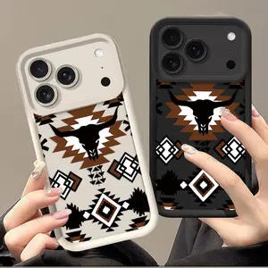 Retro Western Cowboy Style Impact-Resistant Phone Case - Suitable for iPhone 17 Pro Max 16, 15, 14, 13, 12, 11 Pro Max series. Made of transparent and soft TPU material. It is an excellent gift choice. It has shockproof and anti-slip functions.