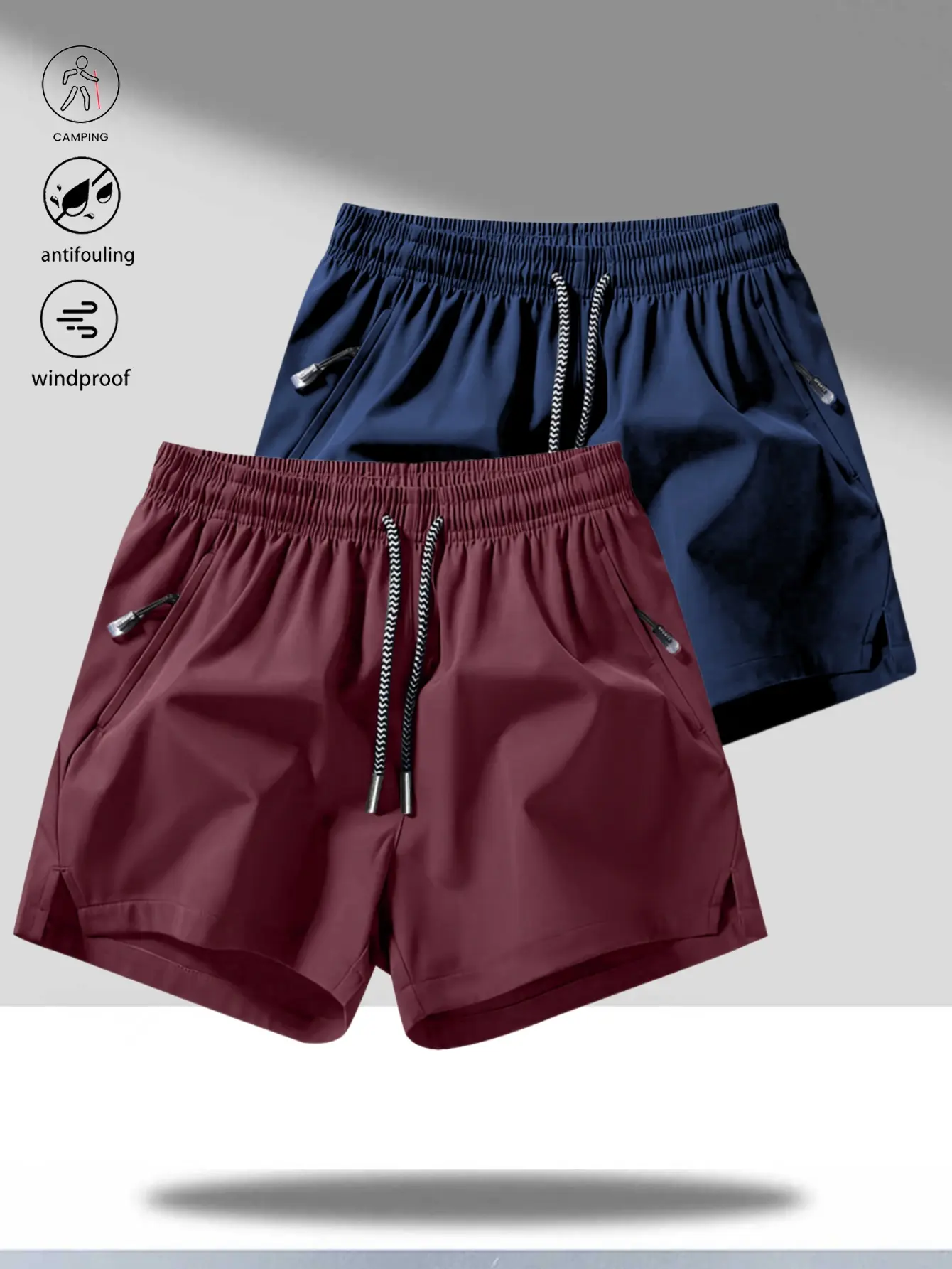 Two Pieces Men's Casual Sports Shorts Summer Breathable Loose Quick-Dry Five-Point Shorts Trendy Simple Beach Shorts Fitness Running Shorts summervibes,