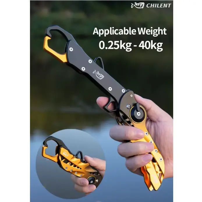 Foldable Aluminum Alloy Fish Lip Gripper Portable Fishing Pliers Hand Grip Hook Gripper Lipgrip Fishing Accessories Tool