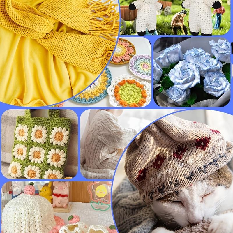 Acrylic Yarn Set, Size 1820, 52 Colors, Includes Crochet Hooks & Knitting Needles, Ideal for Beginners & Adults, Perfect Gift