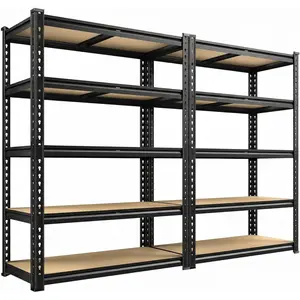2400LBS Garage Shelving Heavy Duty 5 Tier Storage Shelves Adjustable Garage Shelves, Utility Rack Shelf, Shelving Units for Storage Warehouse Pantry Closet, 35.5" W x 11.9" D x 72" H, 2 Pack