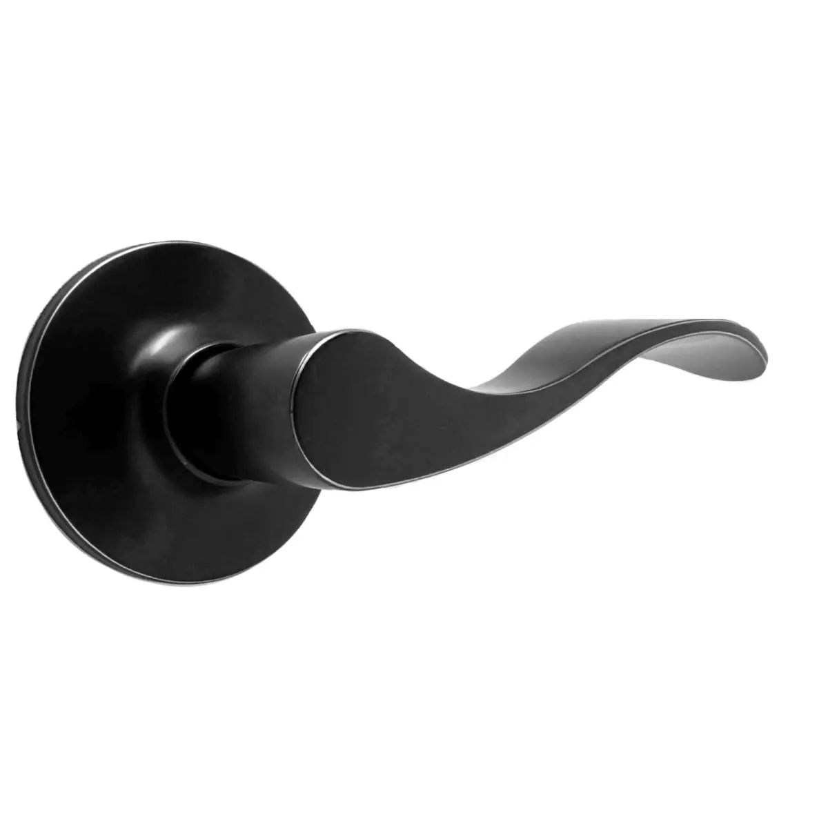 Weslock Haven Heavy Duty Door Lever, Round Non Handed Hudson Knobs, Adjustable Latch, Full Lip Strike, 1-3/8" to 2" Thick, Reversible for Left/Right Doors - Matte Black for Motorcycle Consulting Rooms, Hallways