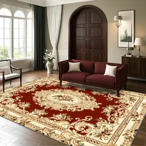 Velvet Soft and Comfortable: European court floral classic printed carpet, living room large carpet, sofa cushion, bedroom carpet, Home Decor Rug, suitable for multiple scenarios