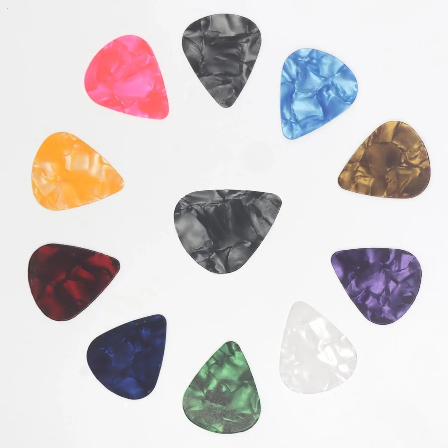 Pack of 30 Celluloid Guitar Picks 0.46mm/0.71mm/0.96mm for Bass Electric & Acoustic Guitars Ultra-Thin Lightweight Plectrums Random Colors