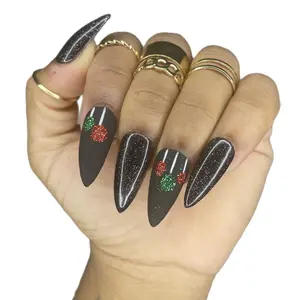 Christmas Ornaments False Nails for Festive Manicure