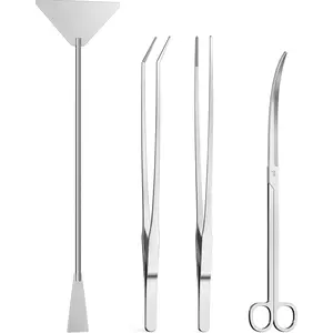 4 count Aquascaping Tools,  Aquascape Kit, Long and  Aquarium Tweezers, , Algae Scraper, Aquarium  Tools, Fish Tank  Trimming Kit