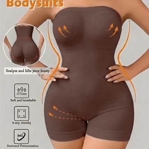 1 Count Women's Strapless Tummy Control Body Shaperwear, Seamless Smooth Butt Lifter, High Compression Faja Body Shaper, Non-Slip Shaperwear Jumpsuit, Breathable Shaperwear Bodysuit, Suitable For Home Leisure Out Fashion Wear, Shapewear