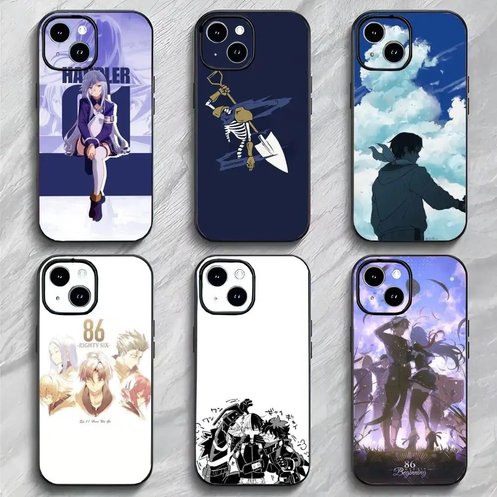 86 E-Eighty Six Anime Phone Case Black Matte Thin Anti-Collision Protective Cover For iPhone 11-17 Pro Max/Plus & Samsung Galaxy S23-S25