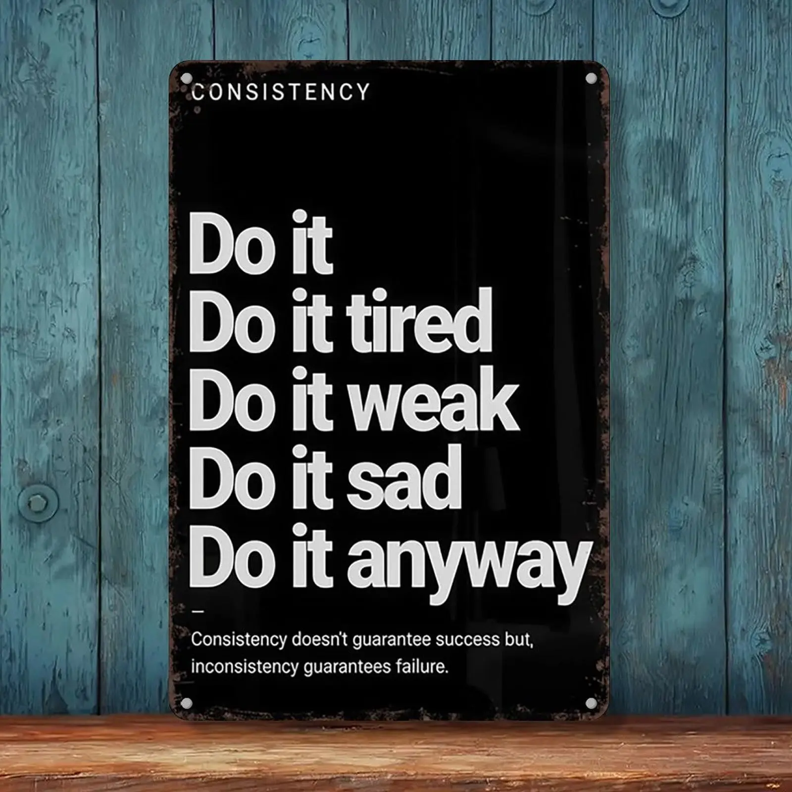 12x8 Inches Aluminium Motivational Metal Wall Sign - "Do It Anyway" Consistency Quote Decor for Home Gym, Office Room Decor, Gift (Home Supplies Plaque), Decorative Home Signs, Sport-Inspired Home Signs