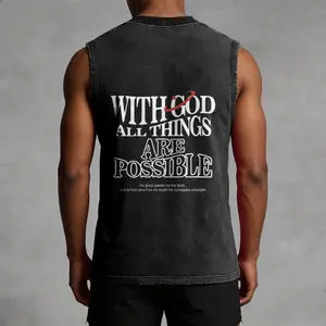 With God All Things Are Possible Washed Tank Top