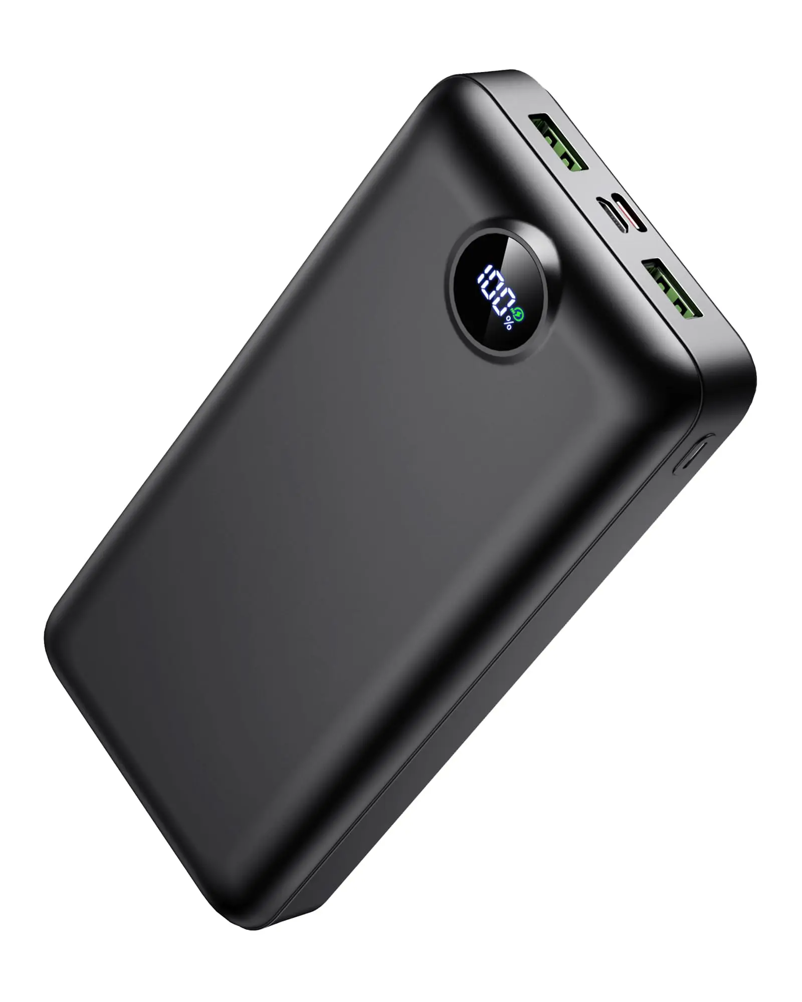 CrazyWhale 50000mAh Ultra High Capacity Rechargeable Power Bank - 22.5W PD USB-C Fast Charging Powerbank, 3 Output Ports, LED Digital Display, Compact Portable Charger Battery Pack for iPhone 17/16/15 & Samsung Phones, Black