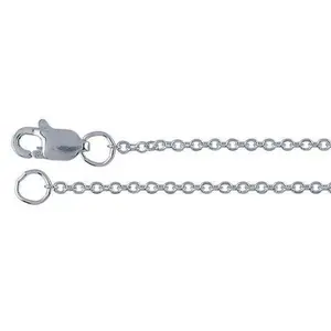 Sterling silver 1.3mm flat round cable chain, by the foot or your length