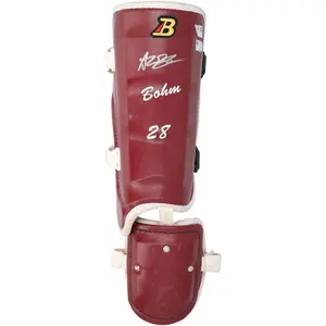 Alec Bohm Philadelphia Phillies Autographed Game-Used Maroon Belgard Leg Guard from the 2025 MLB Season - NF70450445 - Fanatics Authentic Certified