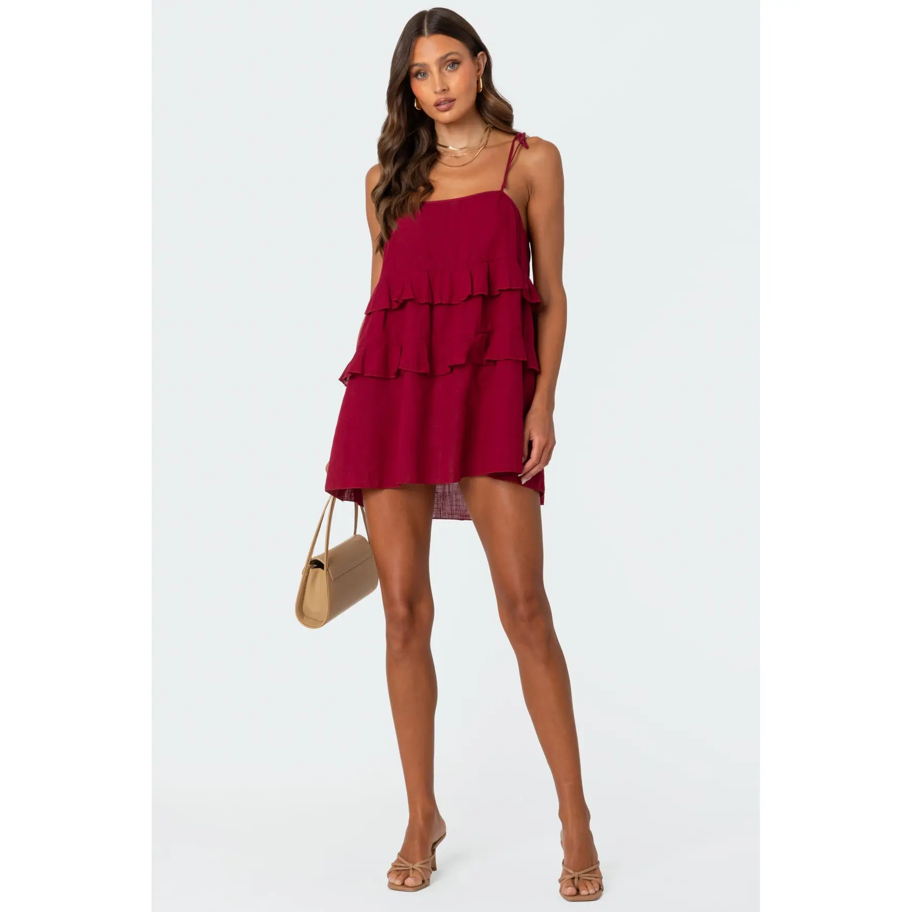 laurita shirred mini dress brown check - TikTok Shop laurita shirred mini dress brown check - TikTok Shop