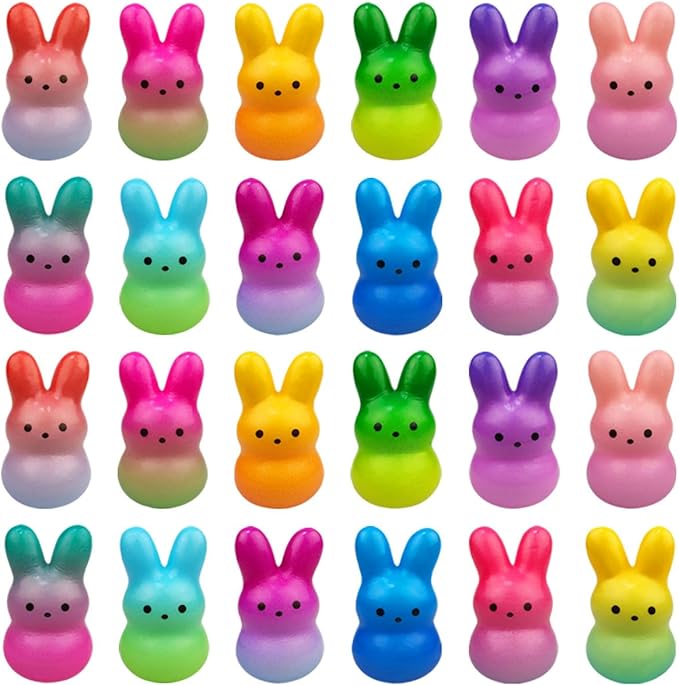 24‑Pack Prefilled Easter Eggs with Slow Rising Squishy Toys – Easter Bunny Surprise Toys for Kids Easter Egg Hunt, Easter Basket Stuffers & Party Favors