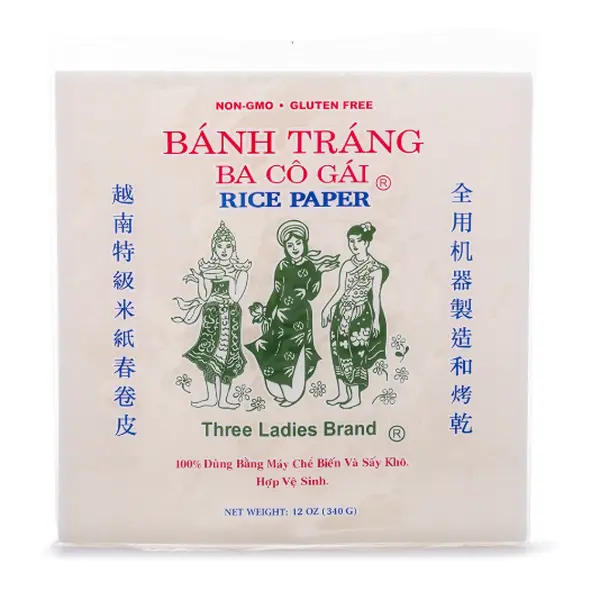 [THREE LADIES] Machine Square Rice Paper 22cm - 12 oz