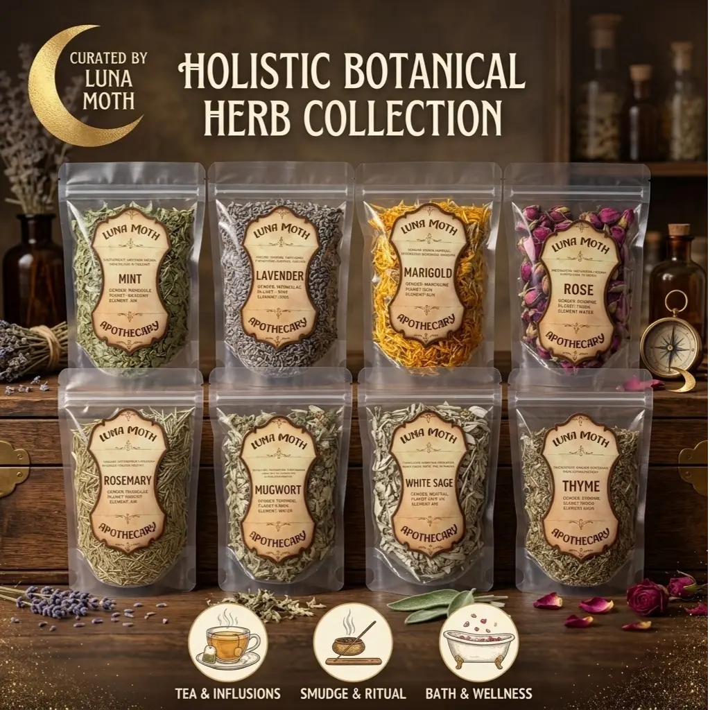 8-Pack Natural Dried Herb & Botanical Flower Set | Premium Scented Kit for DIY Candle Making, Soap Making, Altar Setup – Ideal for Beginner Witches with Magical Properties
