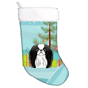 Carolines Treasures  Christmas Tree & Japanese Chin Christmas Stocking