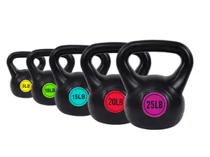 Wide Grip Kettlebell Weight Set - 5, 10, 15, 20, 25 lbs for Sports & Outdoor Fitness Weight Training