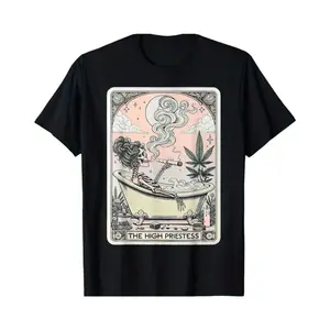 Quick Delivery Tarot Card The High Priestess Mystic Humorous Skeleton Costume T-Shirt for Men and Women 0TN