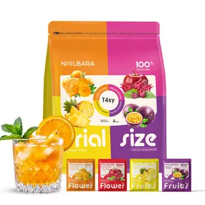 Organic Freeze Dried Fruit Tea (Trial Size ,Four flavors Teabags, one bag of each) Energy Tea Bags,No additives, No Caffeine, No Sugar,Hot/Cold Brew | Detox & Refresh Office Tea #SummerDrinks