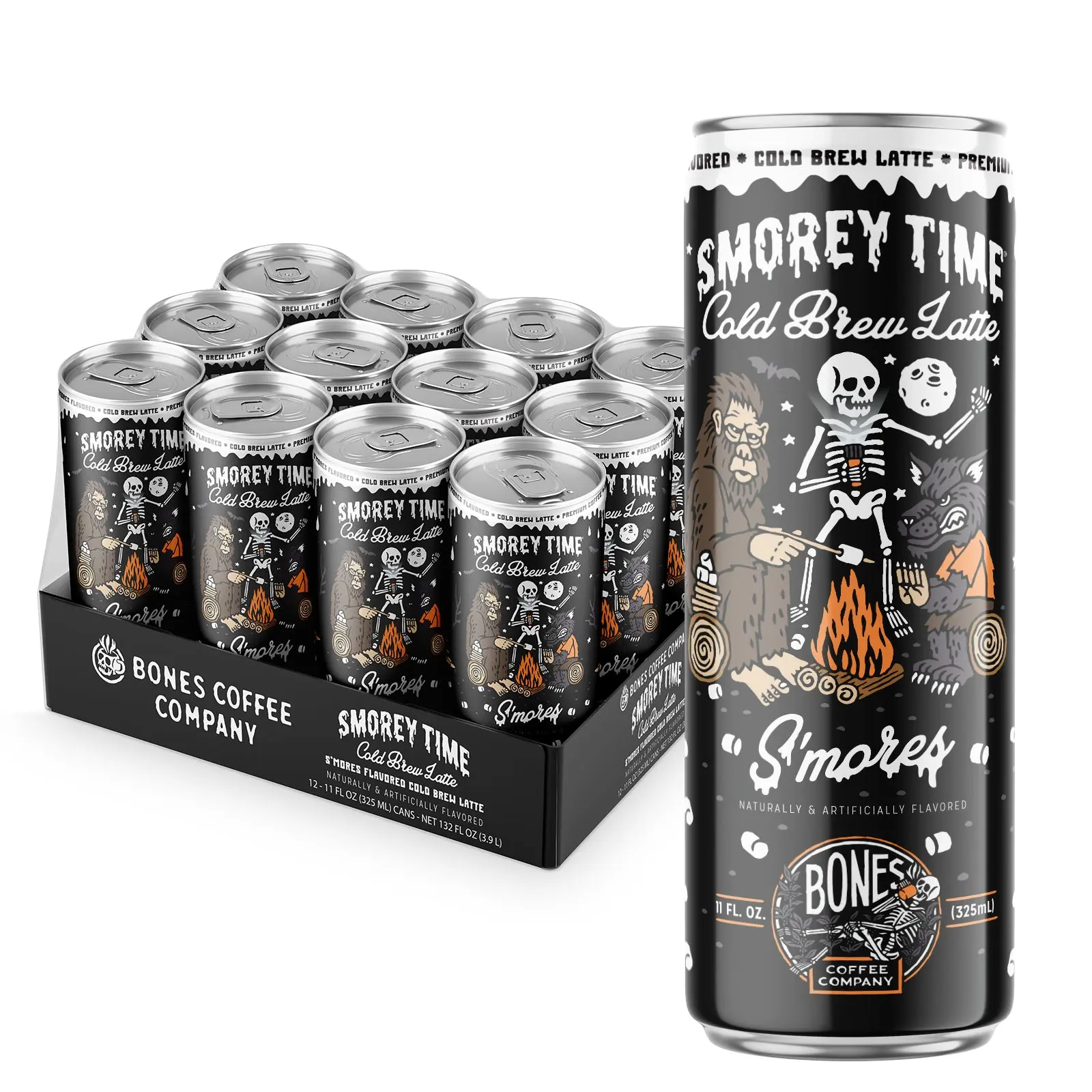 Bones Coffee Company | S'morey Time Cold Brew Latte S'mores 12 Pack Ready to Drink Bones Coffee Company | S'morey Time Cold Brew Latte S'mores 12 Pack Ready to Drink