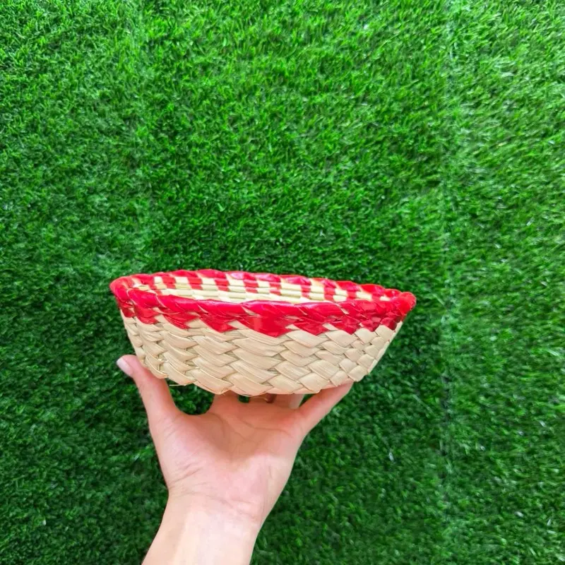 Tortillero de Palma 8In Rojo (Set 1 Piece).