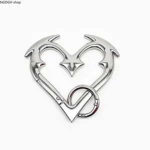 Heartbreaker Carabiner Gothic Heart-Shaped Metal Keychain Heavy Duty Bold Design Zinc Alloy Perfect for Keys Bags Statement Fashion AccessoriesPerfect for Alt Outfits and Jackets