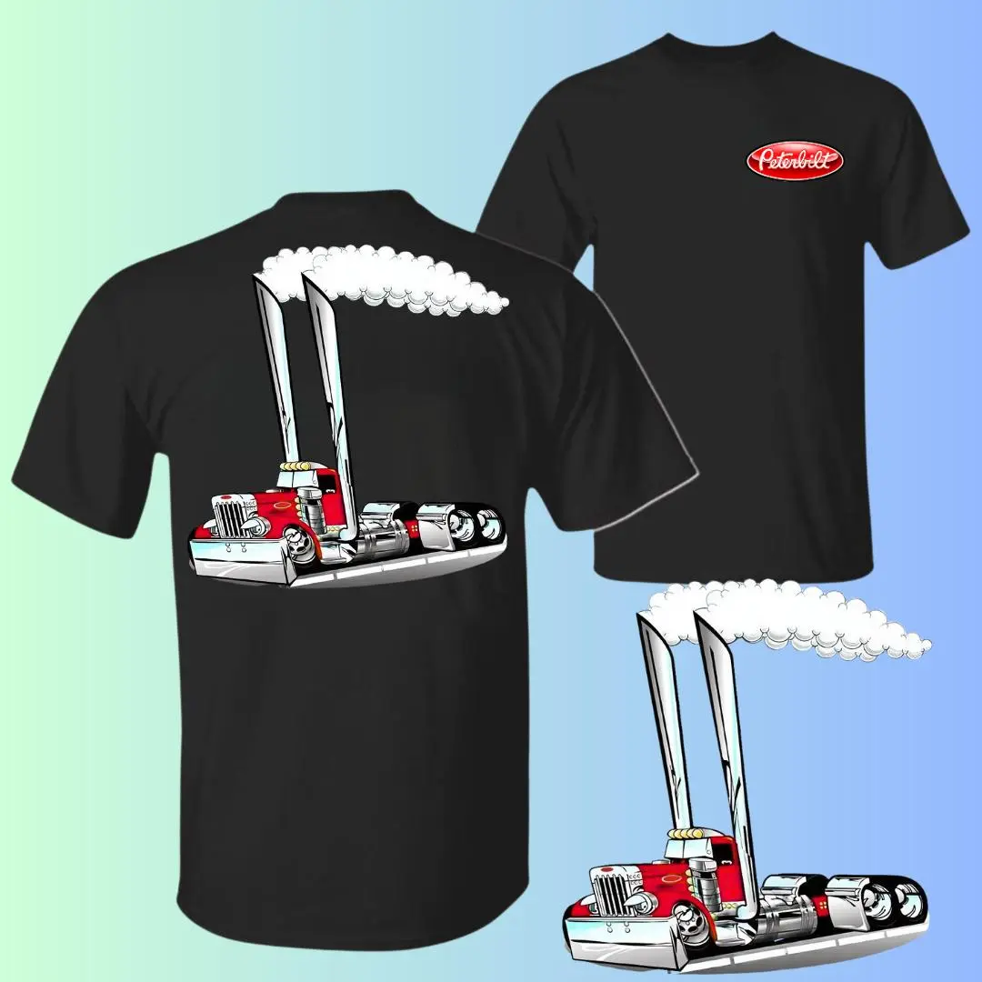 Peterbilt Smokin' Hot Trucker T-Shirt, Premium Cotton Unisex Tee, Big Rig Prints Top, Ideal for Truck Enthusiasts, Comfortable & Durable Sportswear Casual Regular Fit Short Sleeve Crewneck Cotton