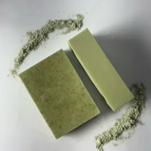 Green Essence Goats Milk Soap Bar 4 oz Handcrafted with Clary Sage & Sandalwood Essential Oils for Soft Skin Care Antibacterial & Hydrating Aroma Clay Cleanser French Gentle Moisturizing Sensitive Soothing Vitamins