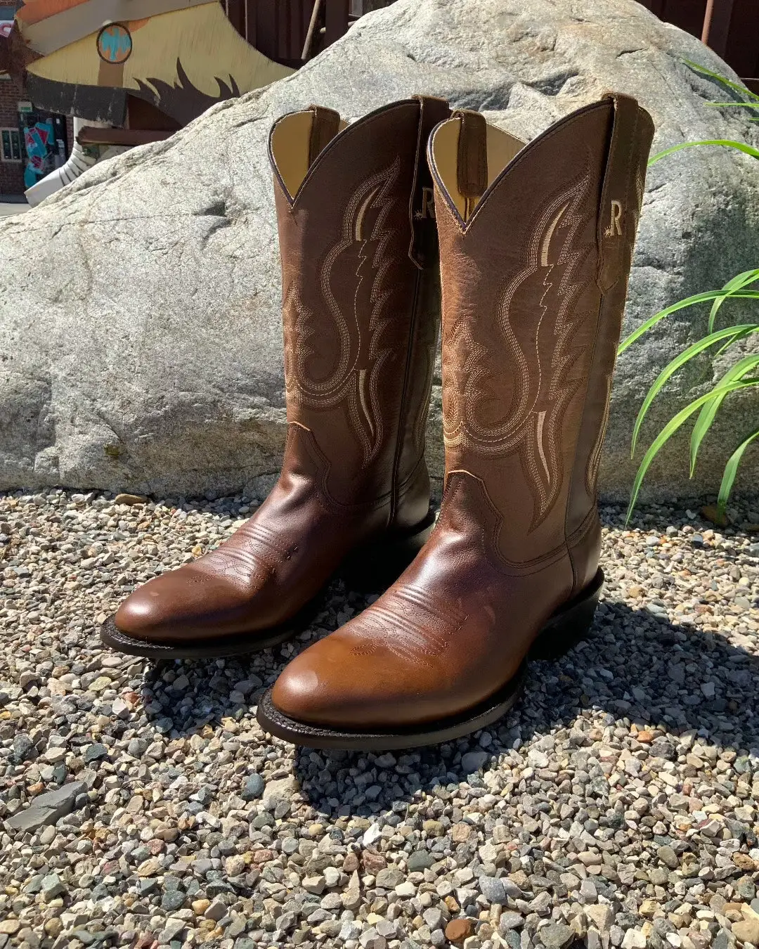 R. Watson Men's Bay Apache Cowhide Medium Round Toe Western Boots RW7007-3