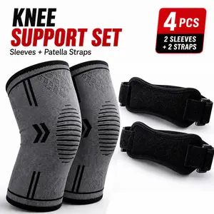 4 Pack Compression Knee Brace for Women & Men, Knee Straps for Running Knee Pain, Knee Support Compression Sleeve, Workout Sports Knee Braces for Meniscus Tear, ACL & Arthritis Pain Relief