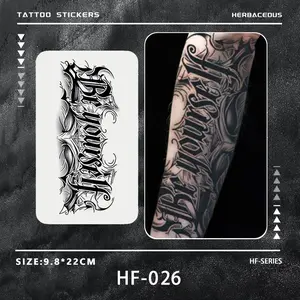 Vintage Chicano Street Temporary Tattoo Stickers, Henna Tattoo Sticker, Waterproof Long-Lasting 7-15 Days, Semi-Permanent Herbal Tattoos, Unisex Fake Tattoos