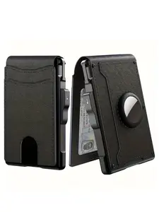 Men's Rfid Metal Card Holder, Simple Aluminum Alloy Dual-Fold Credit Card Case, Multi-Functional Fashion Wallet, Anti-Theft Money Clip