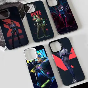 1pc Multiplayer Tactical Shooting Game VALORANT Phone Case IMD Color Silver Shell For IPhone 17 16 15 14 13 12 11 Pro Max Plus