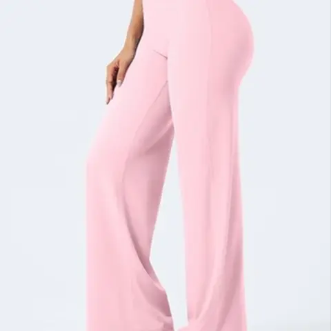 Women's High Waist Elastic Stretchy Loose Baggy Straight Leg Pants, No Front Seam Casual Soft Trousers, Comfortable and Stylish Fashion Apparel, Bottoms
