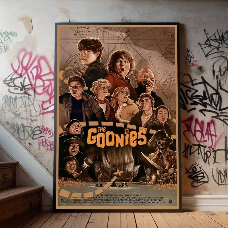 The Goonies Movie Poster, Premium Canvas Poster, Film Fans Collectibles, Popular Movie Poster for Gift