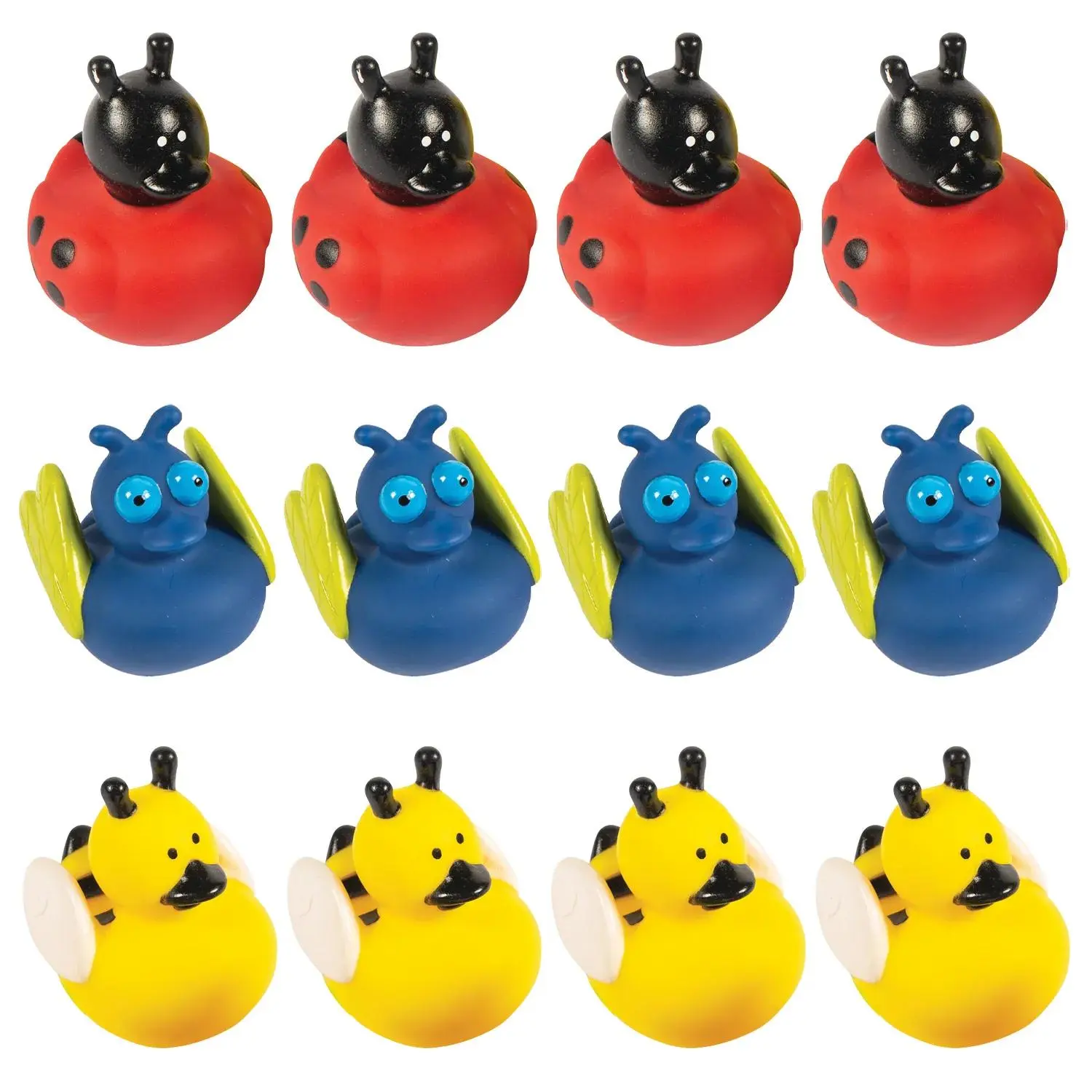 Insect Rubber Ducks - 12 Pc., Colorful Insect Look Novelty Toys, Oriental Trading Company Party Favors, Great as Kids’ Giveaways & Prize