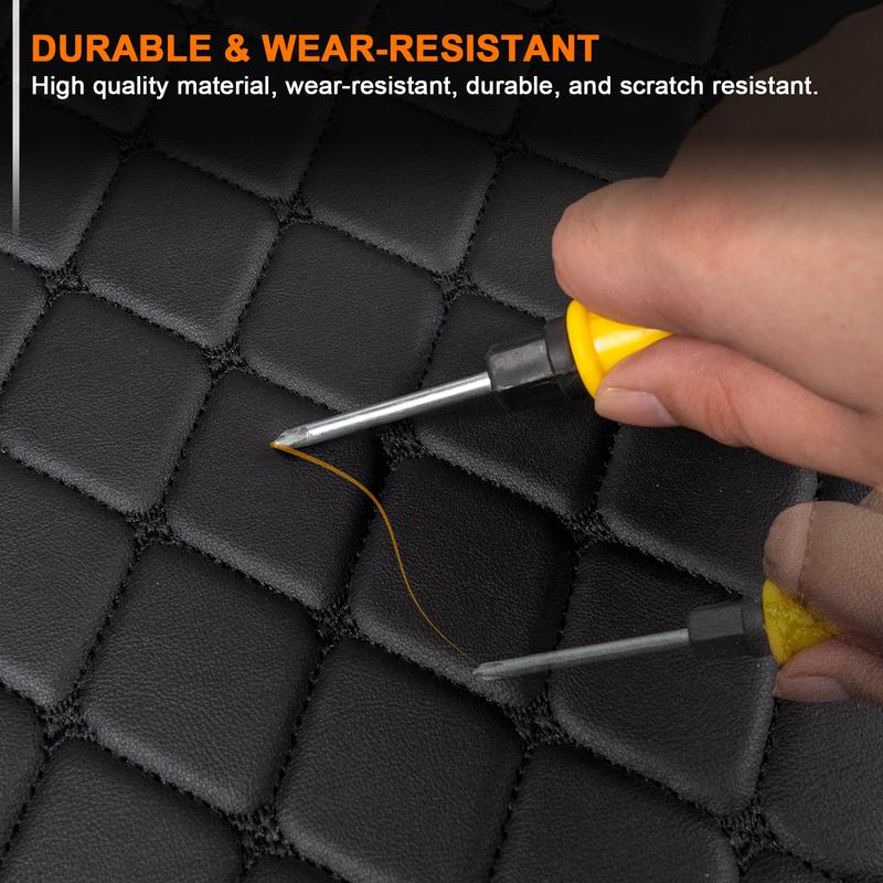 For 2008+ Honda Accord Car Floor Mats Full Coverage Waterproof Non-Slip All Weather Easy to Clean Wear-Resistant Nappa Leather Front & Rear Floor Liners Black