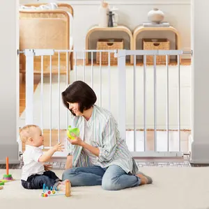 PAWGIANT 30" Tall Cat Gate, Fits Openings 29.5" to 46" Wide, Auto Close Extra Wide Dog Gate for House, for Doorways & Bottom of Stairs, Pressure Mount Safety Gate for Babies, Toddlers & Pets, Tested & Safe, Baby Gate