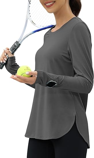 KevaMolly Workout Tops for Women Long Sleeve UPF 50+ UV Protection Sun Shirt Lightweight Quick Dry Rash Guard Hiking Shirts