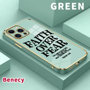 Luxury Electroplated Phone Case for iPhone 15 Pro Max 16 14 Plus 13 12 11 X XS Max XR Religious Quotes Pattern Soft TPU Silicone Ultra Slim cellphone Cover