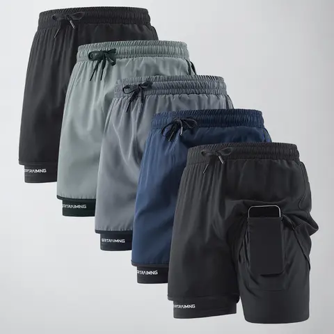 Men's Active Athleisure Running Shorts - Compression Fitted Cut, Run-Ready Fit, Breathable Lightweight Fabric, Stay-Put Elastic Waistband, Side Pockets for Casual Use
