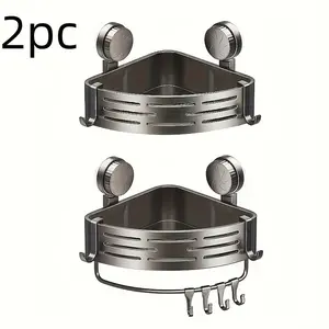 Triangle Suction Cup Water Tank Set, Easy Installation in Corners, No Drilling Required, Perfect for Bathroom Storage Near Sink or Toilet